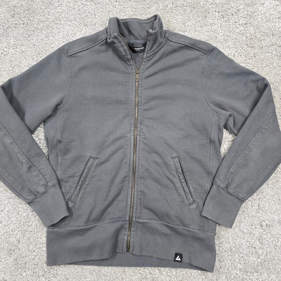 American Giant Jacket Mens Large Gray Moto Full Zip Heavy USA Minimalist Sweater - Picture 1 of 11